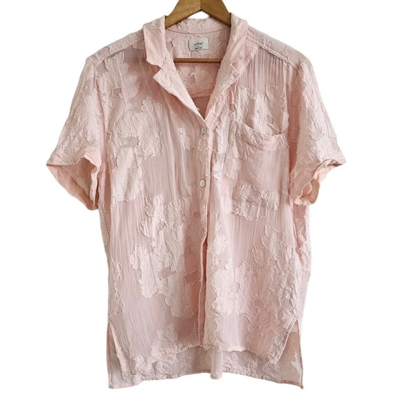 Aritzia Wilfred Atticus button-up shirt soft blush pink small - Picture 5 of 15